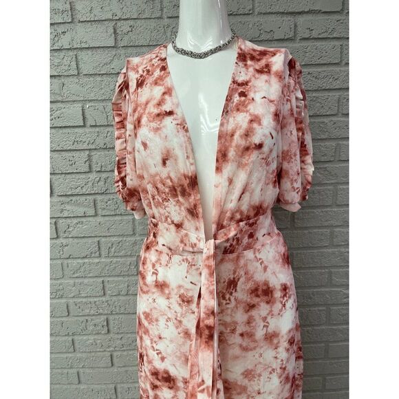Ember Multicolored Short Sleeve Tie Front Duster Size M - Picture 4 of 10